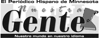 NUESTRA GENTE EL PERIODICO HISPANO DE MINNESOTA NUESTRO MUNDO EN NUESTRO IDIOMA logo