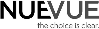 NUEVUE THE CHOICE IS CLEAR. logo