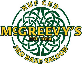 NUF CED MCGREEVY'S EST. 1894 3RD BASE SALOON logo