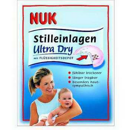 NUK STILLEINLAGEN ULTRA DRY MIT FLUSSIGKEITSDEPOT FUHLBAR TROCKNER LANGER TRAGBAR BESONDERS HAUTSYMPATISCH logo