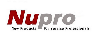 NUPRO NEW PRODUCTS FOR SERVICE PROFESSIONALS logo