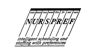 NURSPREF SUN MON TUE WED THU FRI SAT SUN INTELLIGENT SCHEDULING AND STAFFING WITH PREFERENCES logo