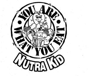 NUTRA KID YOU ARE WHAT YOU EAT SCHOOL LUNCH MENU MILK TAHER logo