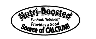 NUTRI-BOOSTED FOR PEAK NUTRITION* PROVIDES A GOOD SOURCE OF CALCIUM! logo