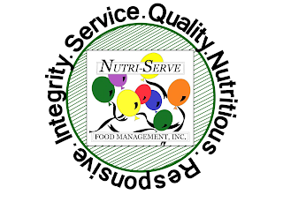 NUTRI-SERVE FOOD MANAGEMENT, INC. INTEGRITY SERVICE QUALITY NUTRITIOUS RESPONSIVE logo