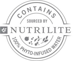 NUTRILITE CONTAINS 100% PHYTO-INFUSED WATER SOURCED BY NUTRILITE logo