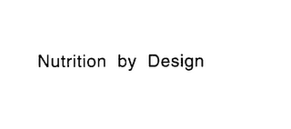 NUTRITION BY DESIGN logo