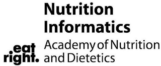 NUTRITION INFORMATICS ACADEMY OF NUTRITION AND DIETETICS EAT RIGHT. logo
