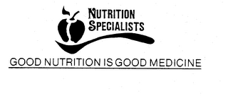 NUTRITION SPECIALISTS GOOD NUTRITION IS GOOD MEDICINE logo