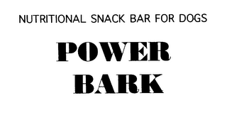 NUTRITIONAL SNACK BAR FOR DOGS POWER BARK logo