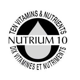 NUTRIUM 10 TEN VITAMINS & NUTRIENTS DIX VITAMINES ET NUTRIMENTS logo