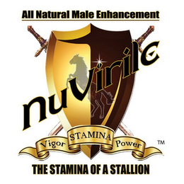 NUVIRILE ALL NATURAL MALE ENHANCEMENT VIGOR STAMINA POWER THE STAMINA OF A STALLION logo