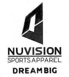 NUVISION SPORTS APPAREL DREAM BIG logo