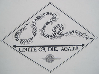 N.WEST & AK. CA. & PAC. ISS. MTN. STS. S.WEST GR LAKS. MID.WEST S.EAST & P.R. MID. ATL. N.EAST UNITE OR DIE, AGAIN! NEW SONS & DAUGHTERS OF LIBERTY logo