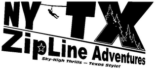 NY TX ZIPLINE ADVENTURES SKY-HIGH THRILLS - TEXAS STYLE! logo