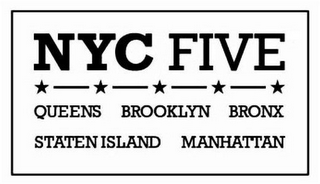 NYC FIVE QUEENS BROOKLYN BRONX STATEN ISLAND MANHATTAN logo