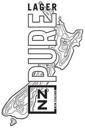 NZ NEW ZEALAND PURE LAGER logo