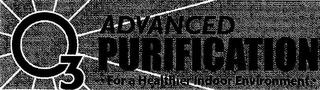 O 3 ADVANCED PURIFICATION FOR A HEALTHIER INDOOR ENVIRONMENT logo