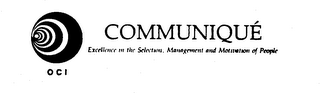 O C I COMMUNIQUE EXCELLENCE IN THE SELECTION, MANAGEMENT AND MOTIVATION OF PEOPLE logo