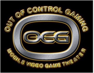 O, OCG, OUT OF CONTROL GAMING, MOBILE VIDEO GAME THEATER logo