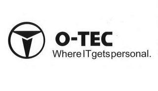 O-TEC WHERE IT GETS PERSONAL. logo