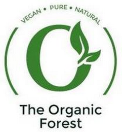 O THE ORGANIC FOREST VEGAN · PURE · NATURAL logo