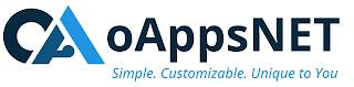 OA OAPPSNET SIMPLE. CUSTOMIZABLE. UNIQUE TO YOU logo