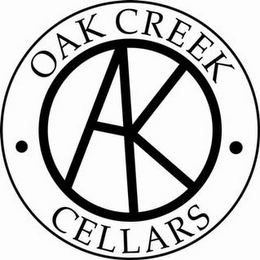 OAK OAK CREEK · CELLARS · logo