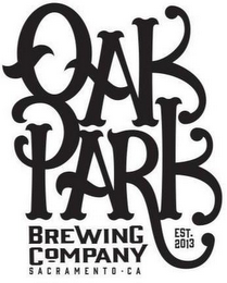 OAK PARK BREWING COMPANY SACRAMENTO · CA EST. 2013 logo