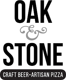 OAK & STONE CRAFT BEER · ARTISAN PIZZA logo