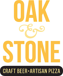 OAK & STONE CRAFT BEER · ARTISAN PIZZA logo