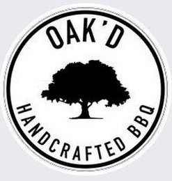 OAK'D HANDCRAFTED BBQ logo