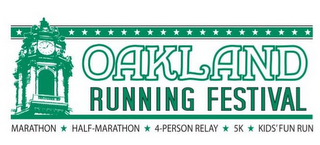 OAKLAND RUNNING FESTIVAL MARATHON HALF-MARATHON 4-PERSON RELAY 5K KIDS' FUN RUN logo
