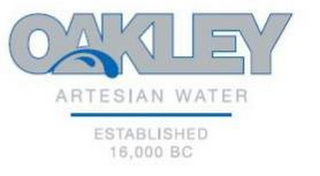 OAKLEY ARTESIAN WATER ESTABLISHED 16,000 BC logo