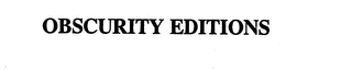 OBSCURITY EDITIONS logo