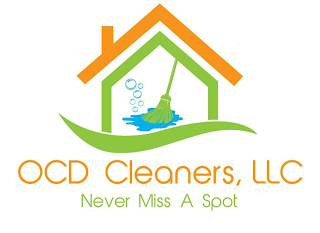 OCD CLEANERS, LLC NEVER MISS A SPOT logo