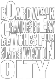 OCEAN CITY BOARDWALK CRAVINGS BREEZY BEACHES FUN SUMMER VACATION CITY logo