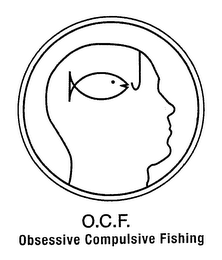 O.C.F. OBSESSIVE COMPULSIVE FISHING logo