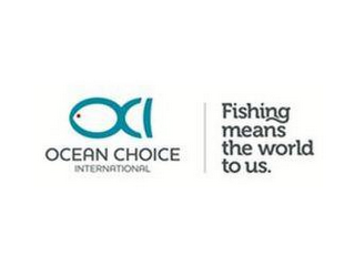 OCI OCEAN CHOICE INTERNATIONAL FISHING MEANS THE WORLD TO US. logo