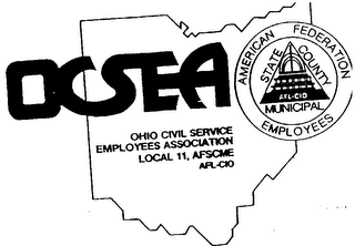 OCSEA OHIO CIVIL SERVICE EMPLOYEES ASSOCIATION AFSCME LOCAL 11 AFL-CIO AMERICAN FEDERATION EMPLOYEES STATE COUNTY MUNICIPAL AFL-CIO logo
