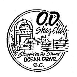O.D. SHAG CLUB SHAGGIN ON THE STRAND OCEAN DRIVE S.C. logo
