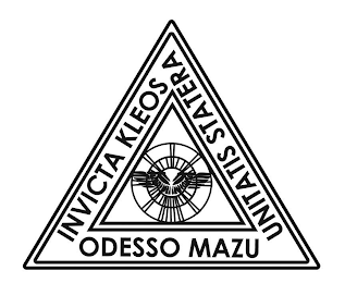 ODESSO MAZU UNITATIS STATERA INVICTA KLEOS logo