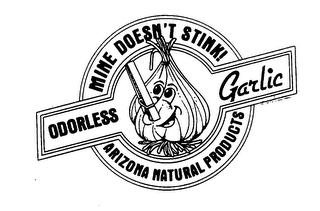 ODORLESS GARLIC MINE DOESN'T STINK! ARIZONA NATURAL PRODUCTS logo