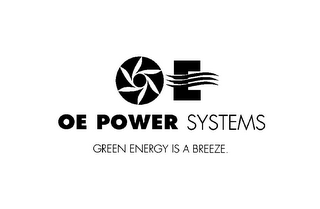 OE POWER SYSTEMS GREEN ENERGY IS A BREEZE. logo