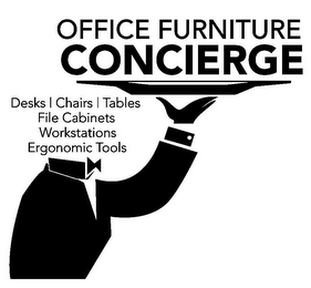 OFFICE FURNITURE CONCIERGE DESKS | CHAIRS | TABLES FILE CABINETS WORKSTATIONS ERGONOMIC TOOLS logo