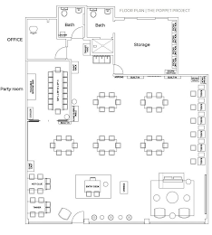 OFFICE PARTY ROOM FLOOR PLAN THE POPPET PROJECT BATH BATH LOCKER DISH DRYING STORAGE PAINT RACK FOLDABLE SERVING BAR COOLER BUILT IN SLIME BUBBLE TABLE ARPONS BUILT IN BUILT IN ROLLING RACKS ROLLING RACKS ROLLING RACKS ROLLING RACKS ROLLING RACKS DRYING RACK DRYING RACK EASEL EASEL EASEL EASEL EASEL EASEL 120'L X 36'W X 27'H SLIME CART HOT GLUE TINKER ENTRY DESK ORBEEZ logo