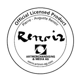 OFFICIAL LICENSED PRODUCT PIERR - AUGUSTE RENOIR RENOIR ARTMERCHANDISING & MEDIA AG WWW.ARTMM-AG.COM logo