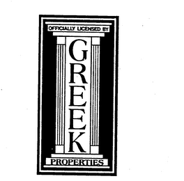 OFFICIALLY LICENSED BY GREEK PROPERTIES logo