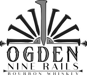 OGDEN NINE RAILS BOURBON WHISKEY logo