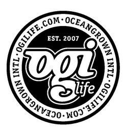 OGI LIFE EST. 2007 OGILIFE.COM · OCEANGROWN INTL · OGILIFE.COM · OCEANGROWN INTL · logo